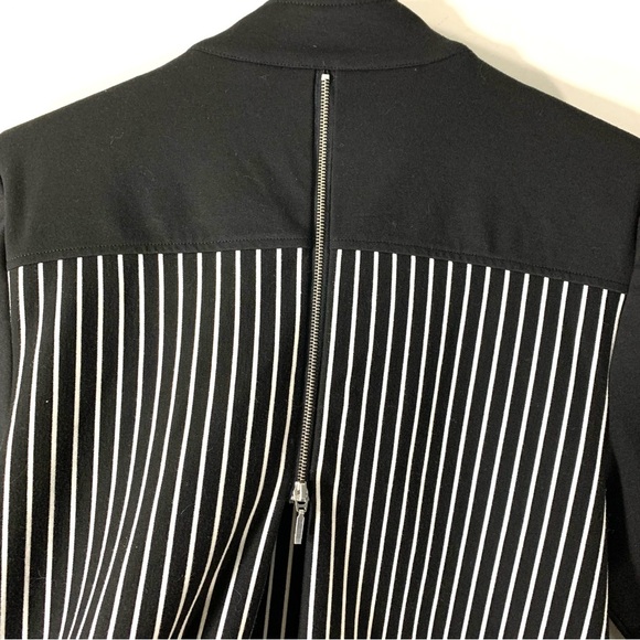 2/$35 Chico’s Black White Striped Drape Blazer - Picture 9 of 14
